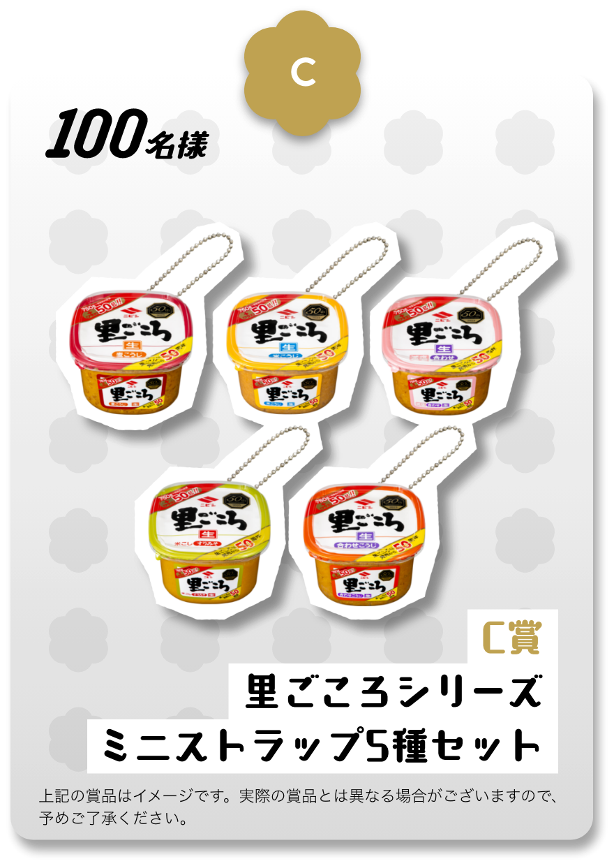 C賞 里ごころシリーズミニストラップ5種セット 100名様