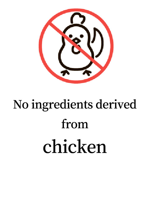 No ingredients derived from chicken