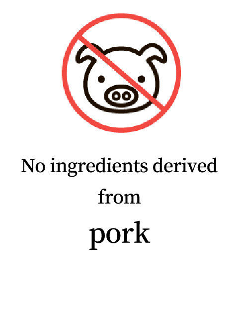 No ingredients derived from pork