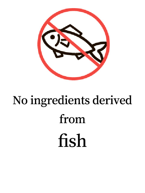 No ingredients derived from fish